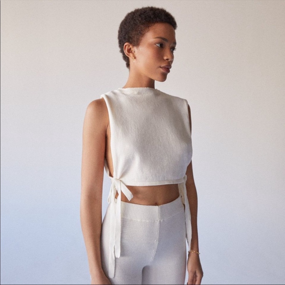 Alohas Shelter Knit Open Vest Ivory Size S